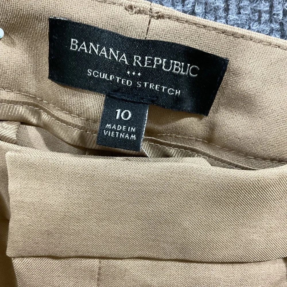Banana Republic Sculpted Stretch Bootcut Pants Tan Khaki High Rise Size 10 NEW